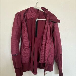 Lululemon Quilted Fleece Jacket - Burgundy